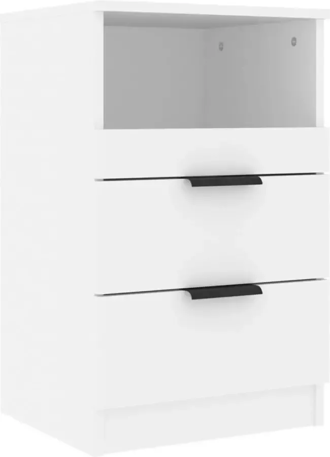 Maison Exclusive Nachtkastje bewerkt hout wit - Foto 5