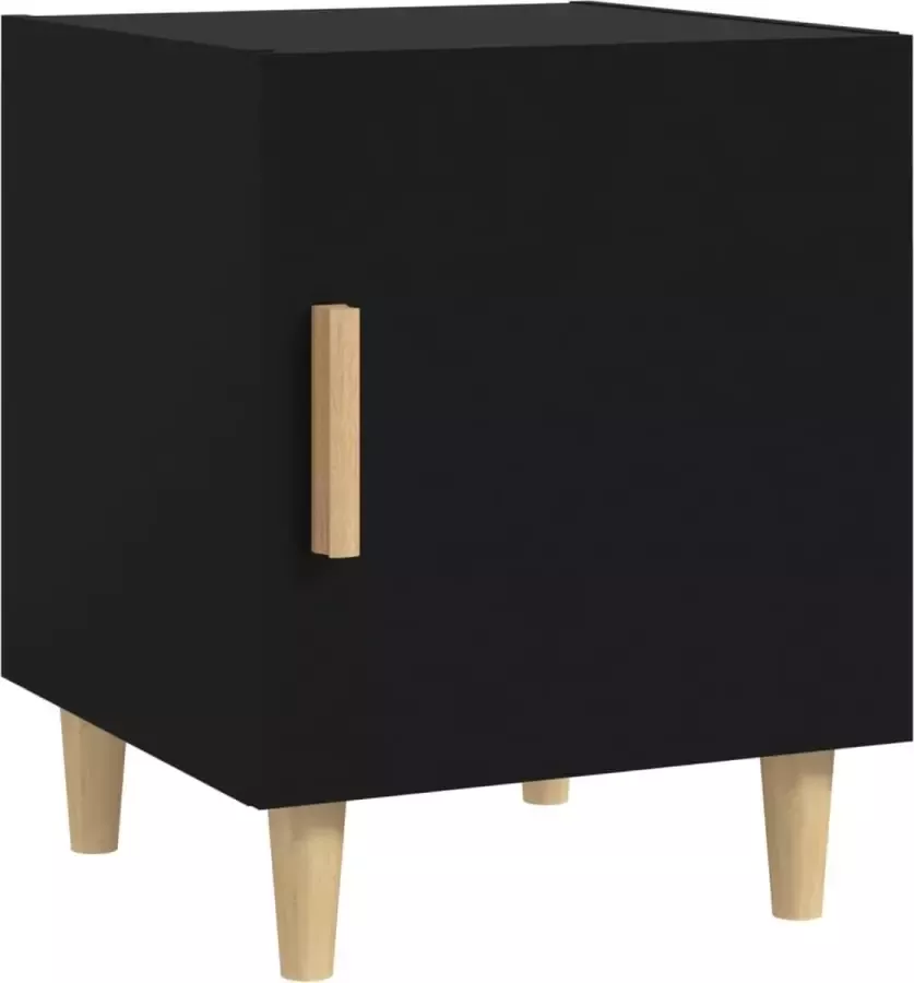 Maison Exclusive Nachtkastje bewerkt hout zwart - Foto 4