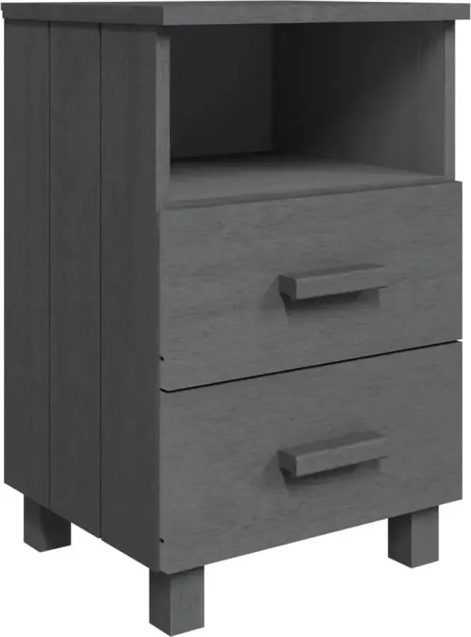 Maison Exclusive Nachtkastje HAMAR 40x35x62 cm massief grenenhout donkergrijs