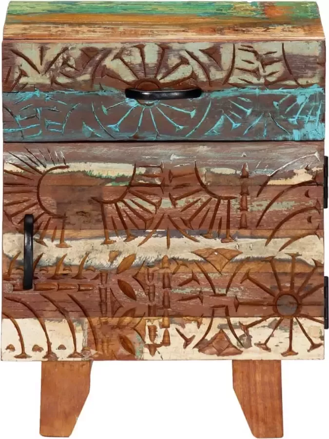 Maison Exclusive Nachtkastje handgesneden 40x30x50 cm massief gerecycled hout