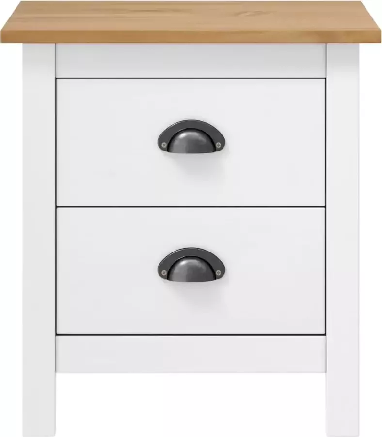 Maison Exclusive Nachtkastje Maison Exclusive -ll Range 46x35x49 5 cm massief grenenhout wit - Foto 2