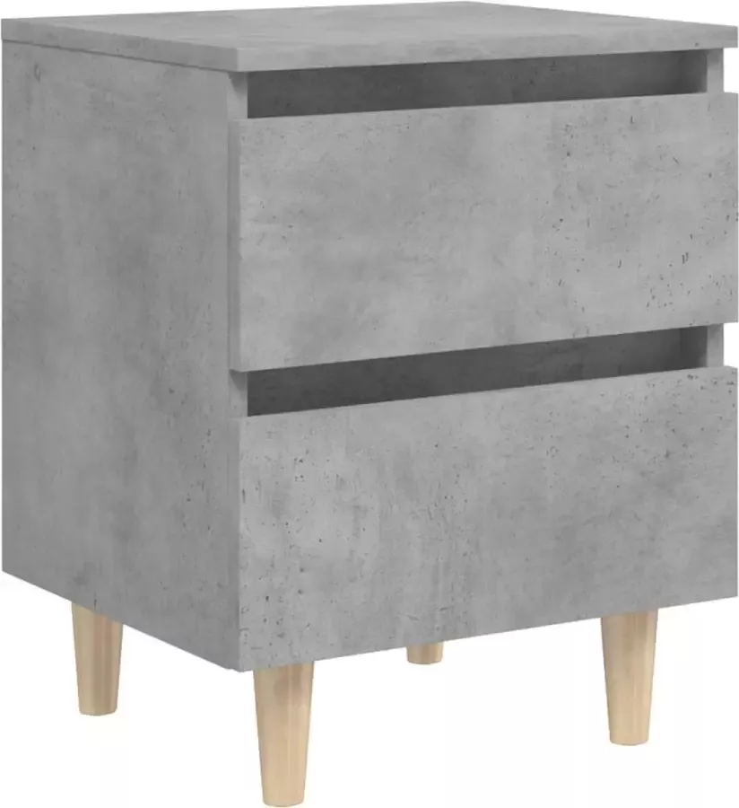 Maison Exclusive Nachtkastje met grenenhouten poten 40x35x50 cm betongrijs
