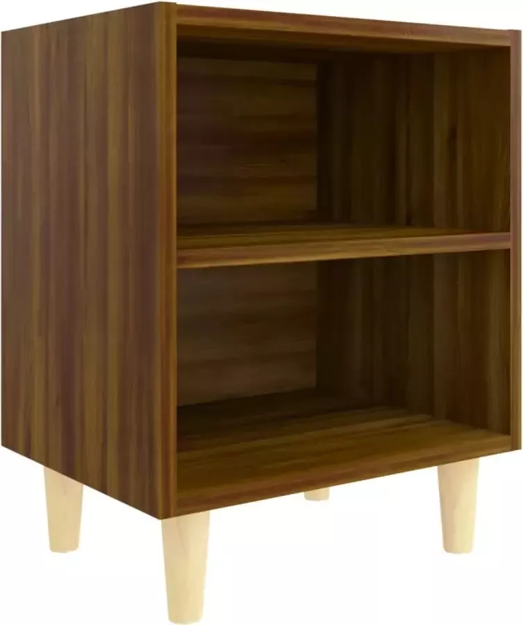 Maison Exclusive Nachtkastje met houten poten 40x30x50 cm bruineikenkleurig - Foto 2