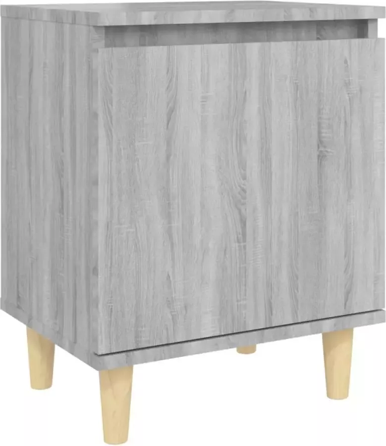 Maison Exclusive Nachtkastje met houten poten 40x30x50 cm grijs sonoma eiken - Foto 2