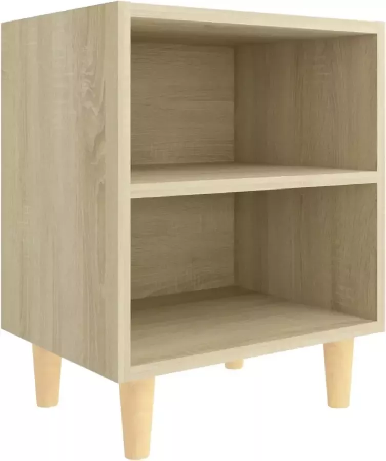 Maison Exclusive Nachtkastje met houten poten 40x30x50 cm sonoma eikenkleurig