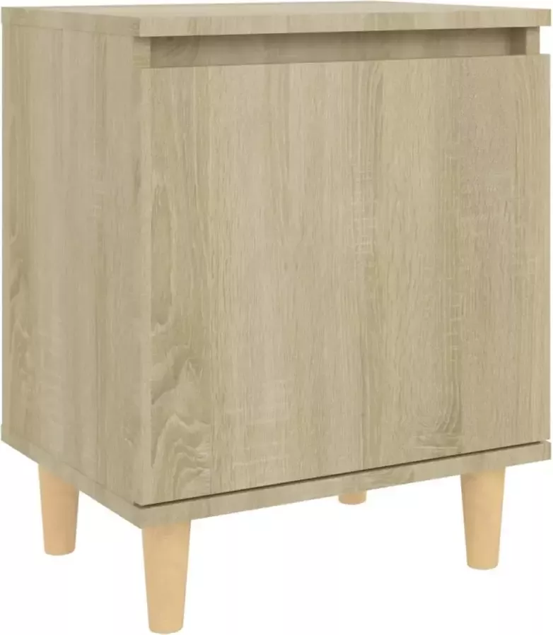 Maison Exclusive Nachtkastje met houten poten 40x30x50 cm sonoma eikenkleurig