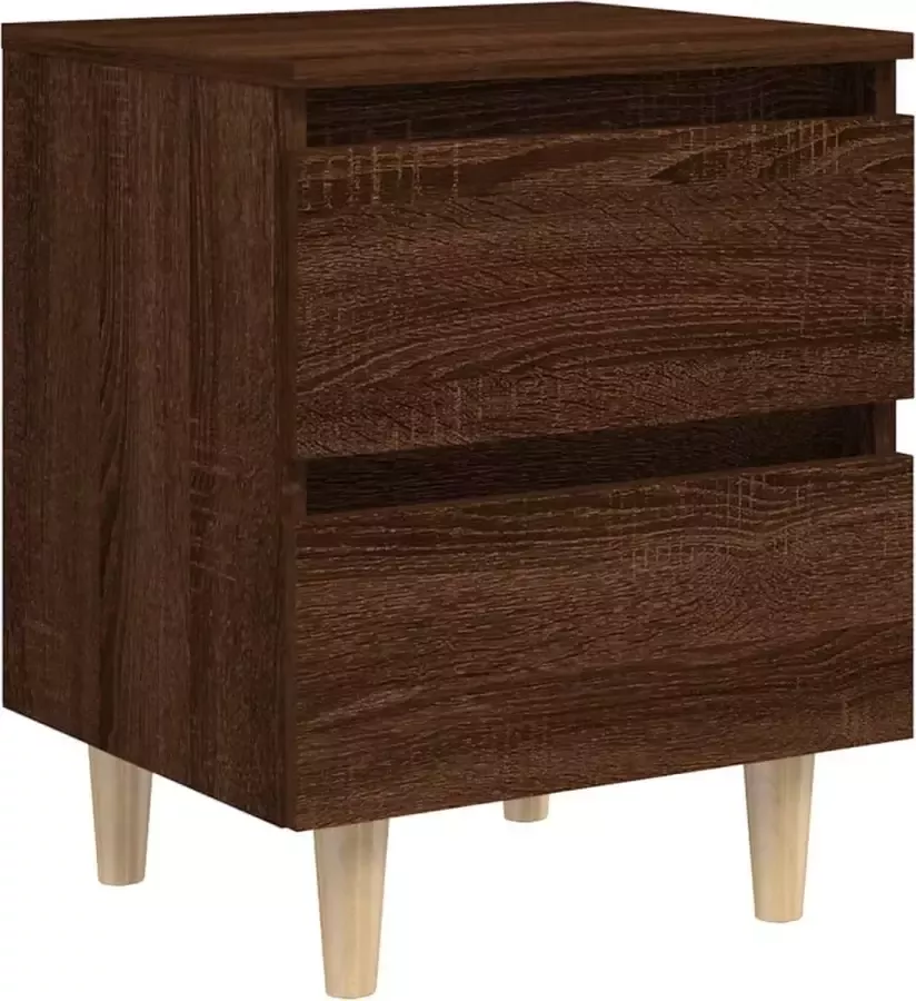Maison Exclusive Nachtkastje met houten poten 40x35x50 cm bruineikenkleurig