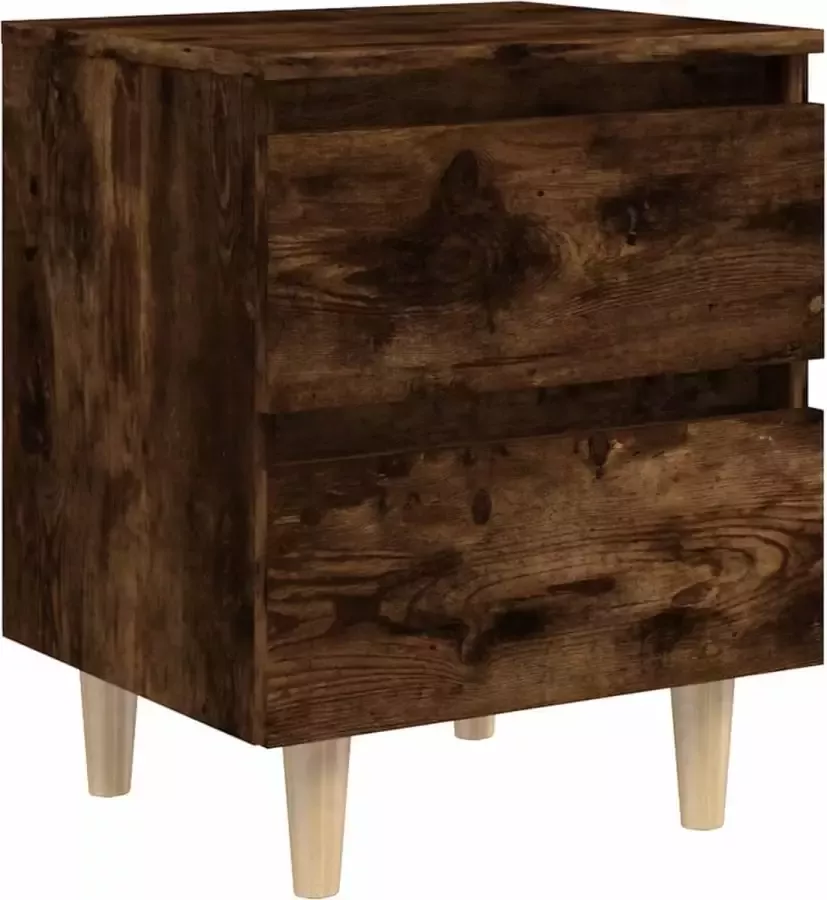 Maison Exclusive Nachtkastje met houten poten 40x35x50 cm gerookt eikenkleurig