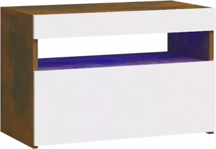 Maison Exclusive Nachtkastje met LED-verlichting 60x35x40 cm gerookt eikenkleur