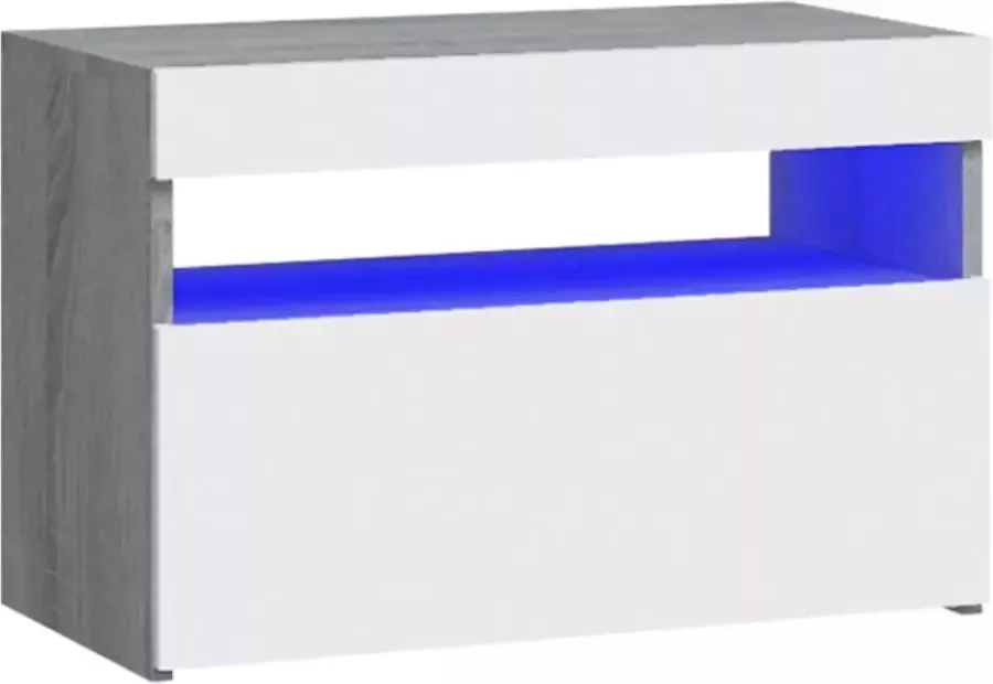 Maison Exclusive Nachtkastje met LED-verlichting 60x35x40 cm grijs sonoma eiken