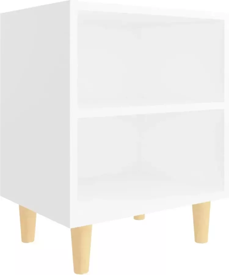 Maison Exclusive Nachtkastje met massief houten poten 40x30x50 cm wit