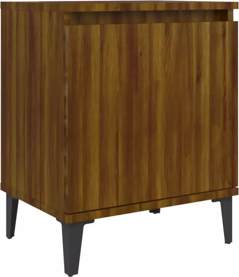 Maison Exclusive Nachtkastje met metalen poten 40x30x50 cm bruineikenkleurig