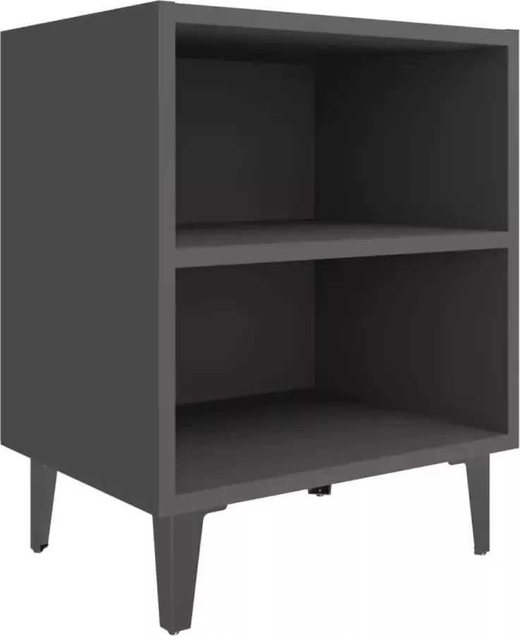 Maison Exclusive Nachtkastje met metalen poten 40x30x50 cm grijs