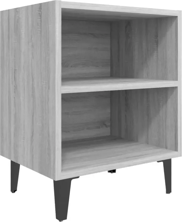 Maison Exclusive Nachtkastje met metalen poten 40x30x50 cm grijs sonoma eiken
