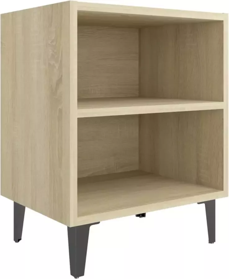Maison Exclusive Nachtkastje met metalen poten 40x30x50 cm sonoma eikenkleurig