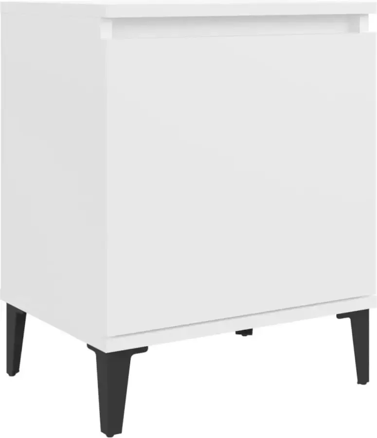 Maison Exclusive Nachtkastje met metalen poten 40x30x50 cm wit