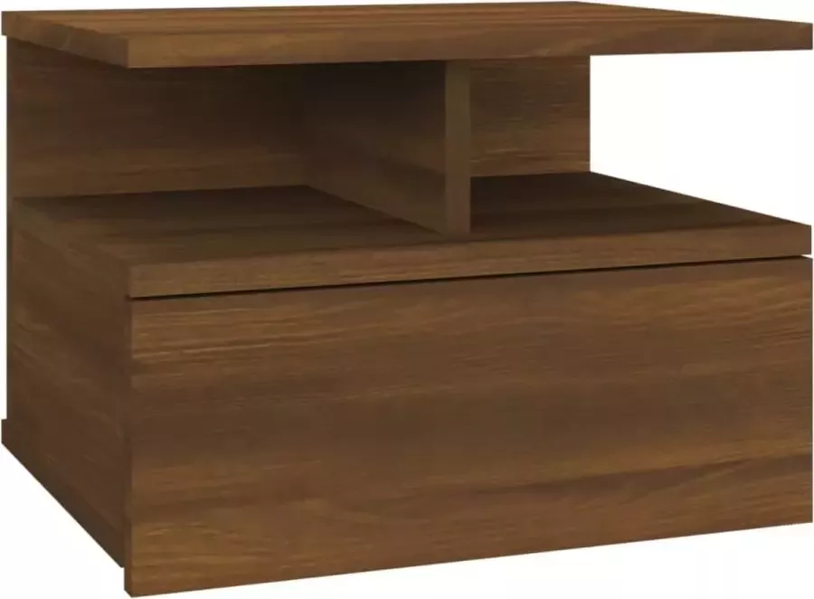 Maison Exclusive Nachtkastje zwevend 40x31x27 cm bewerkt hout bruineikenkleurig