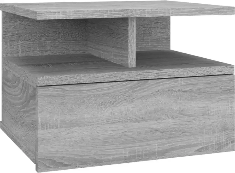 Maison Exclusive Nachtkastje zwevend 40x31x27 cm bewerkt hout grijs sonoma eiken