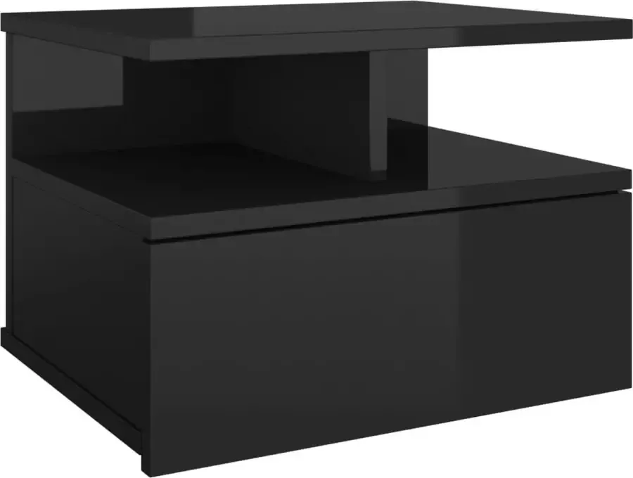 Maison Exclusive Nachtkastje zwevend 40x31x27 cm bewerkt hout hoogglans zwart