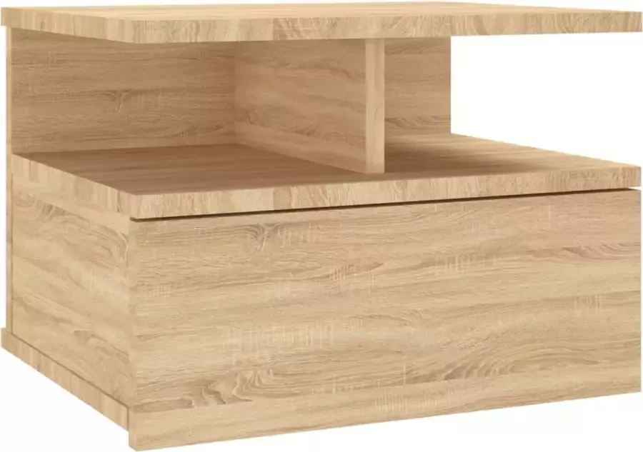 Maison Exclusive Nachtkastje zwevend 40x31x27cm bewerkt hout sonoma eikenkleurig