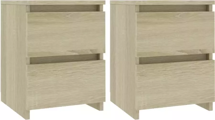 Maison Exclusive Nachtkastjes 2 st 30x30x40 cm bewerkt hout sonoma eikenkleurig