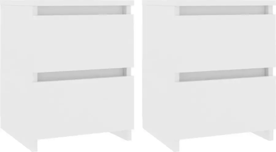 Maison Exclusive Nachtkastjes 2 st 30x30x40 cm bewerkt hout wit