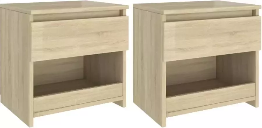 Maison Exclusive Nachtkastjes 2 st 40x30x39 cm spaanplaat sonoma eikenkleurig