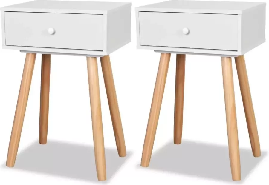 Maison Exclusive Nachtkastjes 2 st 40x30x61 cm massief grenenhout wit