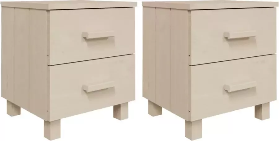 Maison Exclusive Nachtkastjes 2 st 40x35x44 5 cm massief grenenhout honingbruin