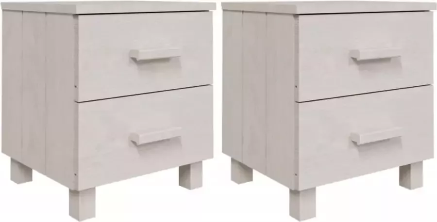 Maison Exclusive Nachtkastjes HAMAR 2 st 40x35x44 5 cm massief grenenhout wit
