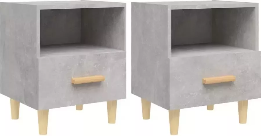 Maison Exclusive Nachtkastjes 2 st 40x35x47 cm betongrijs