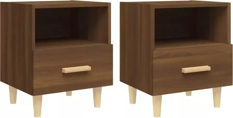 Maison Exclusive Nachtkastjes 2 st 40x35x47 cm bruineikenkleurig