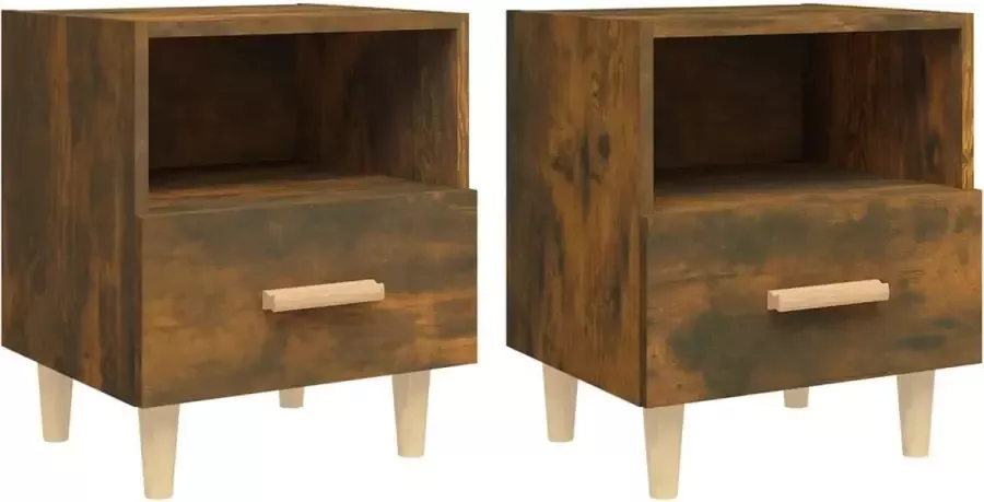 Maison Exclusive Nachtkastjes 2 st 40x35x47 cm gerookt eikenkleurig