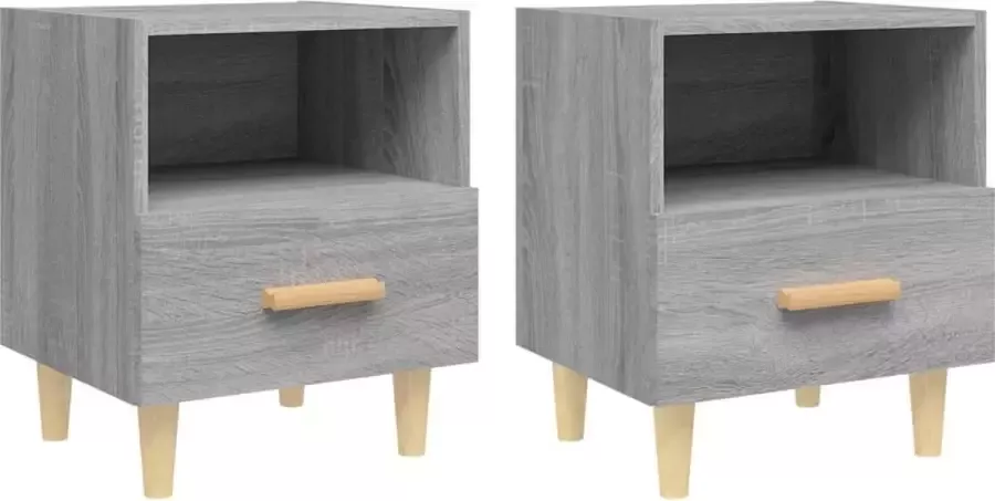 Maison Exclusive Nachtkastjes 2 st 40x35x47 cm grijs sonoma eikenkleurig