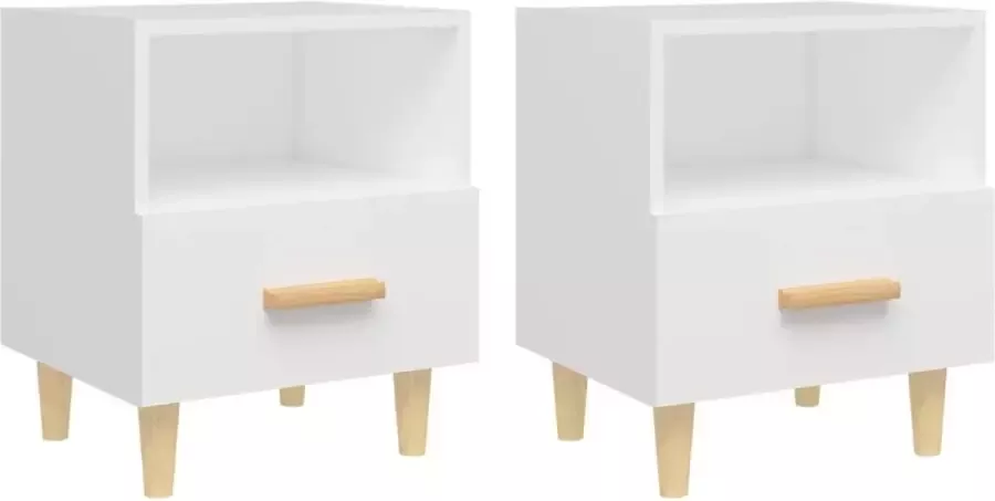 Maison Exclusive Nachtkastjes 2 st 40x35x47 cm wit