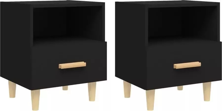 Maison Exclusive Nachtkastjes 2 st 40x35x47 cm zwart