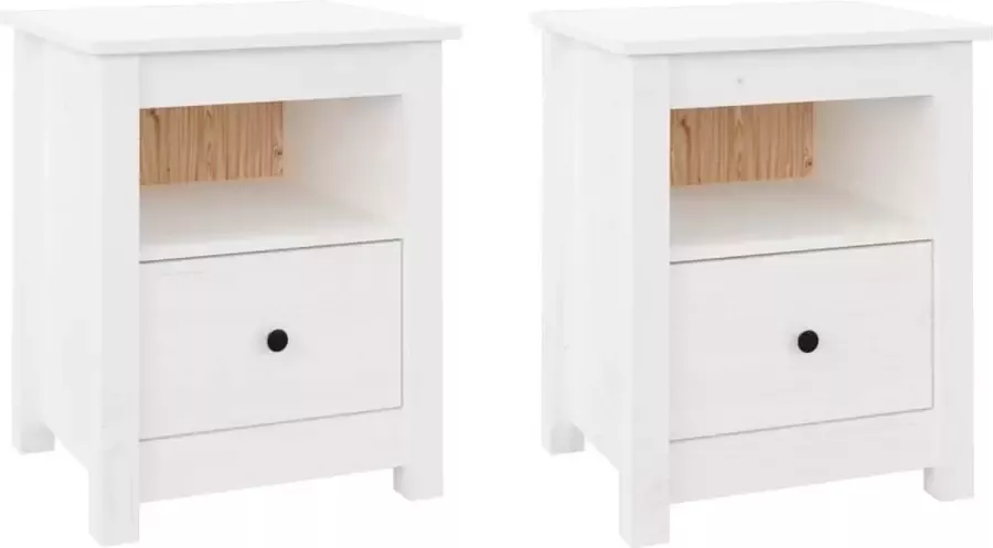 Maison Exclusive Nachtkastjes 2 st 40x35x49 cm massief grenenhout wit