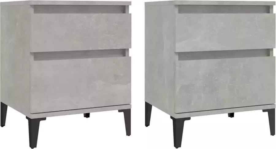 Maison Exclusive Nachtkastjes 2 st 40x35x50 cm betongrijs - Foto 2