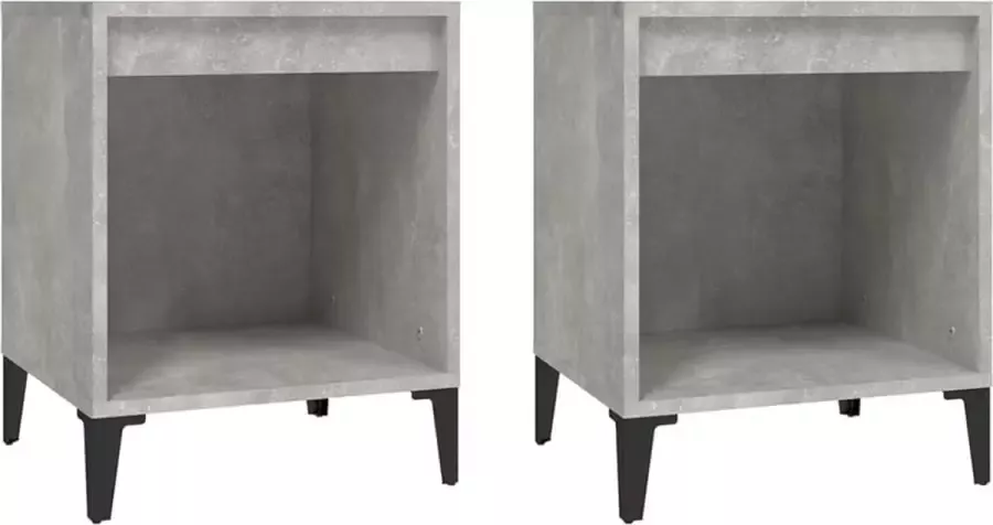 Maison Exclusive Nachtkastjes 2 st 40x35x50 cm betongrijs - Foto 3