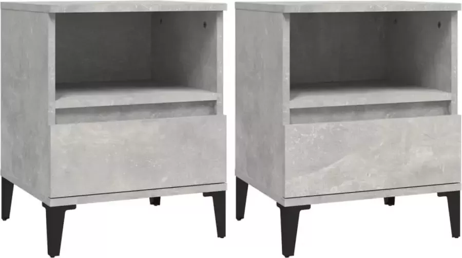 Maison Exclusive Nachtkastjes 2 st 40x35x50 cm betongrijs
