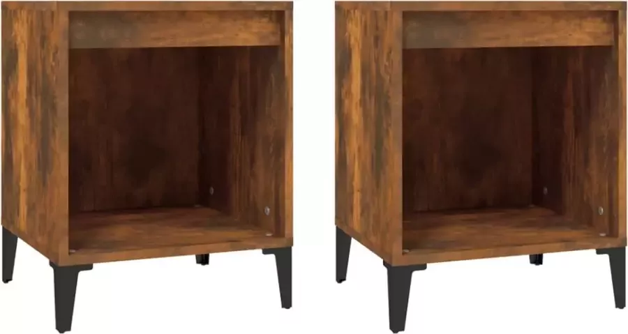 Maison Exclusive Nachtkastjes 2 st 40x35x50 cm gerookt eikenkleurig - Foto 4