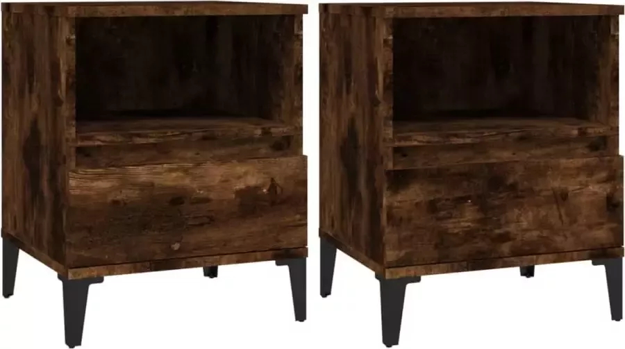 Maison Exclusive Nachtkastjes 2 st 40x35x50 cm gerookt eikenkleurig - Foto 2
