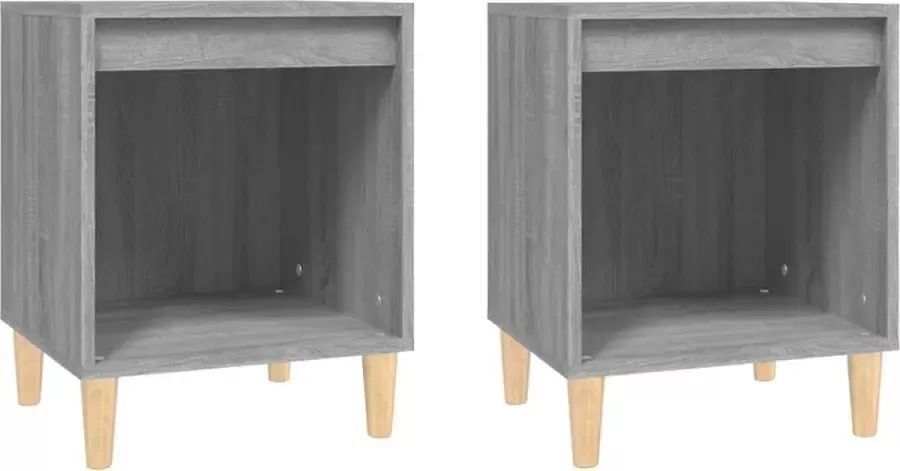 Maison Exclusive Nachtkastjes 2 st 40x35x50 cm grijs sonoma eikenkleurig - Foto 4