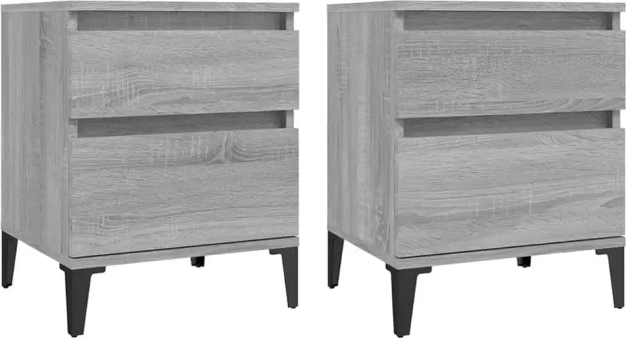 Maison Exclusive Nachtkastjes 2 st 40x35x50 cm grijs sonoma eikenkleurig - Foto 3