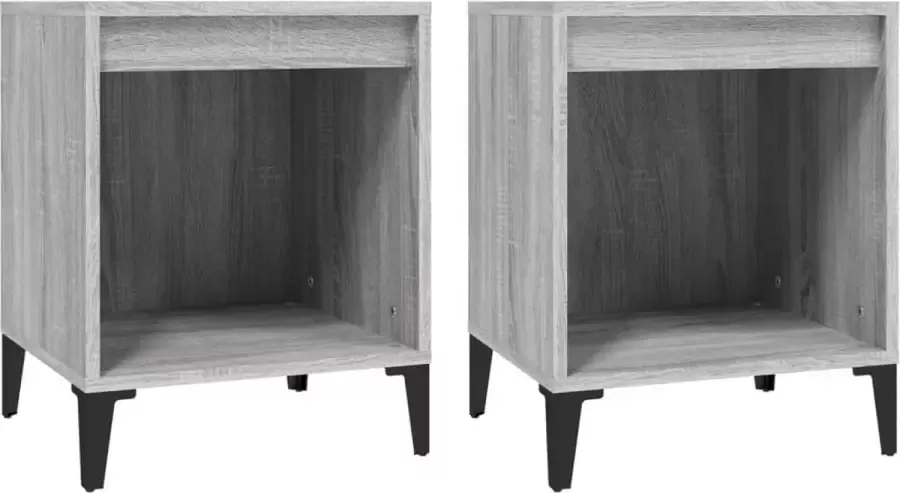 Maison Exclusive Nachtkastjes 2 st 40x35x50 cm grijs sonoma eikenkleurig - Foto 2