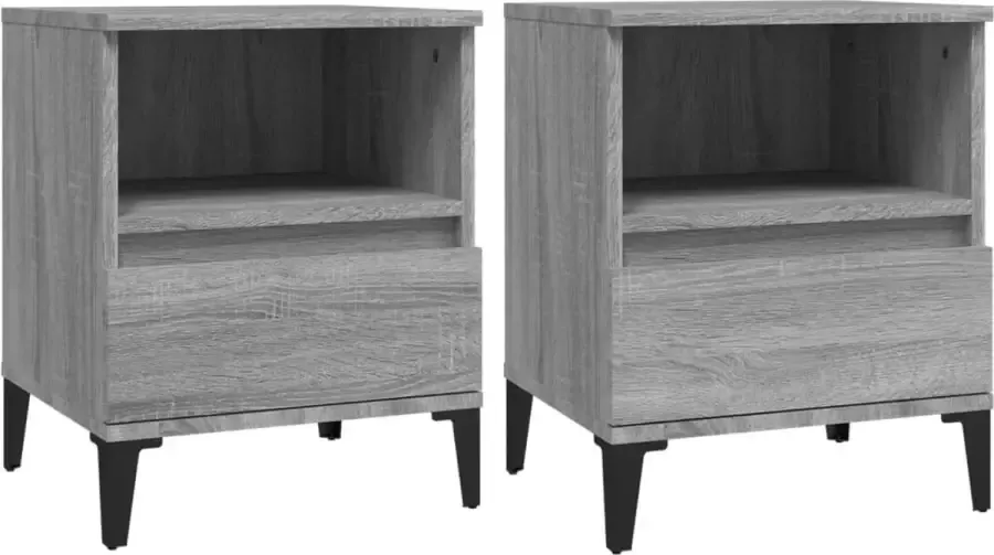 Maison Exclusive Nachtkastjes 2 st 40x35x50 cm grijs sonoma eikenkleurig