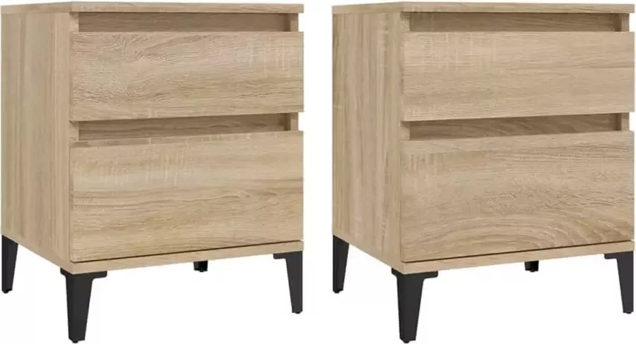 Maison Exclusive Nachtkastjes 2 st 40x35x50 cm sonoma eikenkleurig - Foto 4