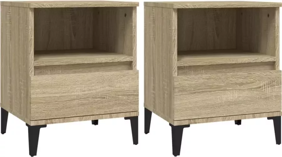 Maison Exclusive Nachtkastjes 2 st 40x35x50 cm sonoma eikenkleurig - Foto 2
