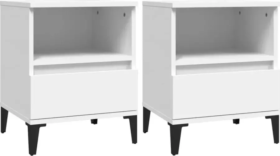 Maison Exclusive Nachtkastjes 2 st 40x35x50 cm wit - Foto 2