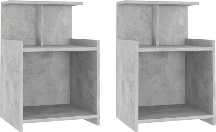 Maison Exclusive Nachtkastjes 2 st 40x35x60 cm spaanplaat betongrijs
